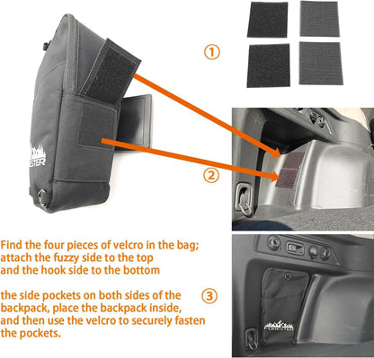 Trunk Upgrade, Trunk Organizer Pocket Multifunction Backpack, Trunk Cubby Storage bag, Cargo side pocket For Subaru Forester SK 2024 2023 2022 2021 2020 2019,Only For Driver's Side, Black, 1 pc