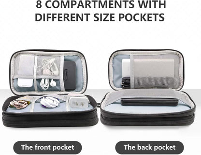 Teskyer Waterproof Cable Organizer Bag, Travel Accessories Bag, Electronic Accessories Bag, Black