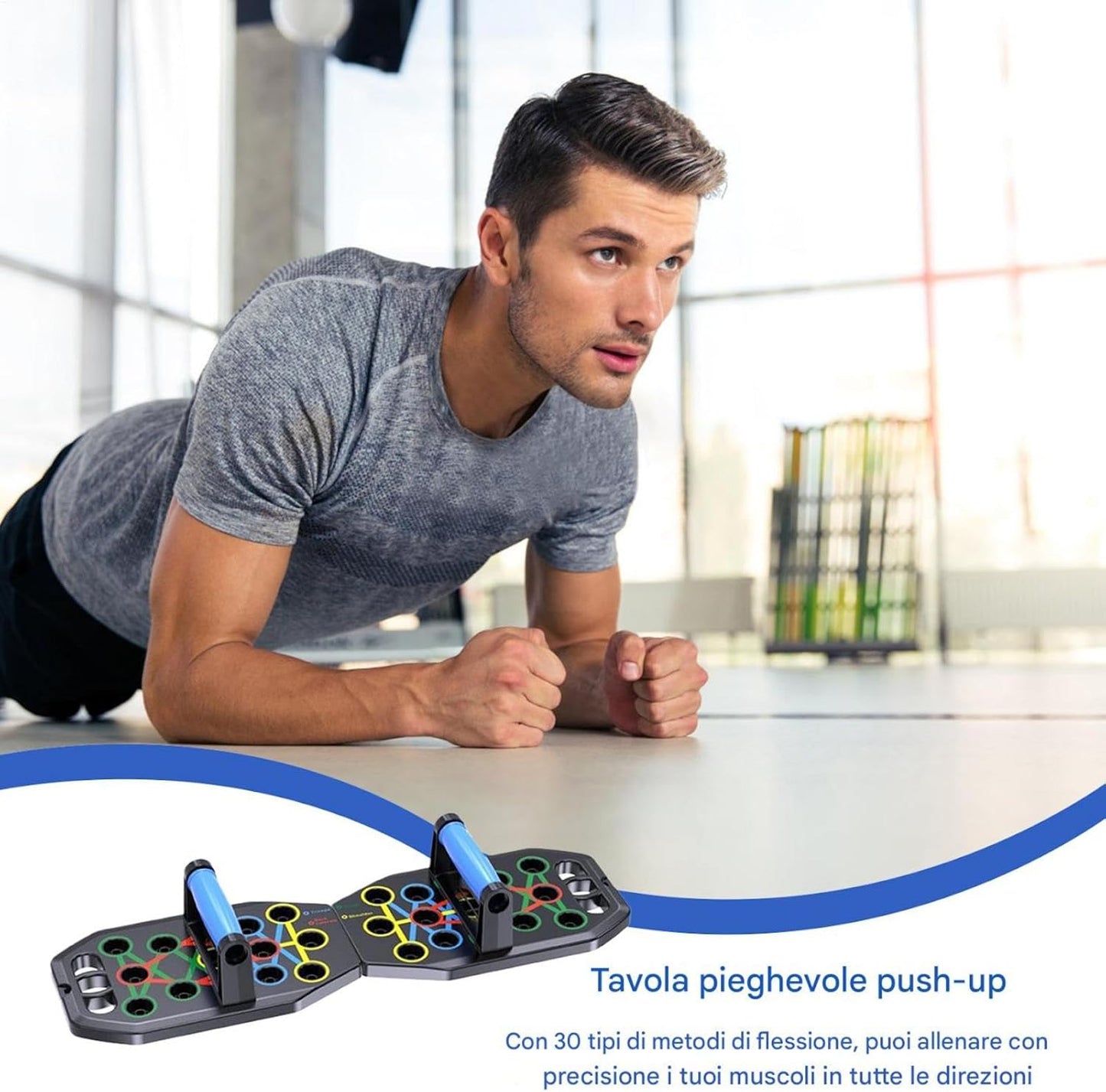 Pushup Board, Non Slip Foldable Pushup Stand, Multi Angle Training Equipment for Strength, Muscle Building, Home Gym Workout Gear for Men and Women, Compact PC Material