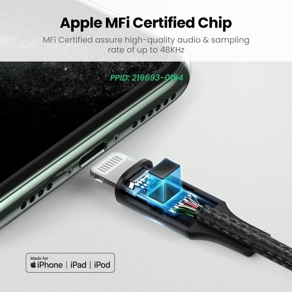 (Apple MFi Certified) AUX Cord for iPhone,Lightning to 3.5mm AUX Audio for Car Stereo Headphone Jack Cable Adapter Compatible for iPhone 14/13/12/11/XR/X/8/7/Speaker/Home Stereo/Headset/All iOS-3.3ft