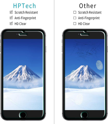 [2 Pack] HPTech Screen Protector for iPhone SE 2020, iPhone 8, iPhone 7, iPhone 6s and iPhone 6 (Japan) Tempered Glass, Case Friendly, Anti-Scratch, 4.7 inch