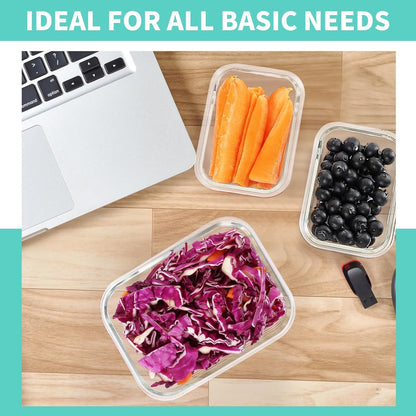 Skroam 10 Pack Glass Food Storage Containers with Lids, Glass Airtight Meal Prep Container Set for Lunch, on the Go, Leftover, Kitchen Pantry Organizers and Storage, BPA Free & Leak Proof