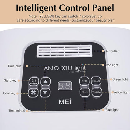 7 Color LED Light, LED Face Mask Skin Rejuvenation PDT Facial Skin Care Mask Skin Tightening Lamp SPA Face Device Beauty Salon Equipment Anti-aging Remove Wrinkle