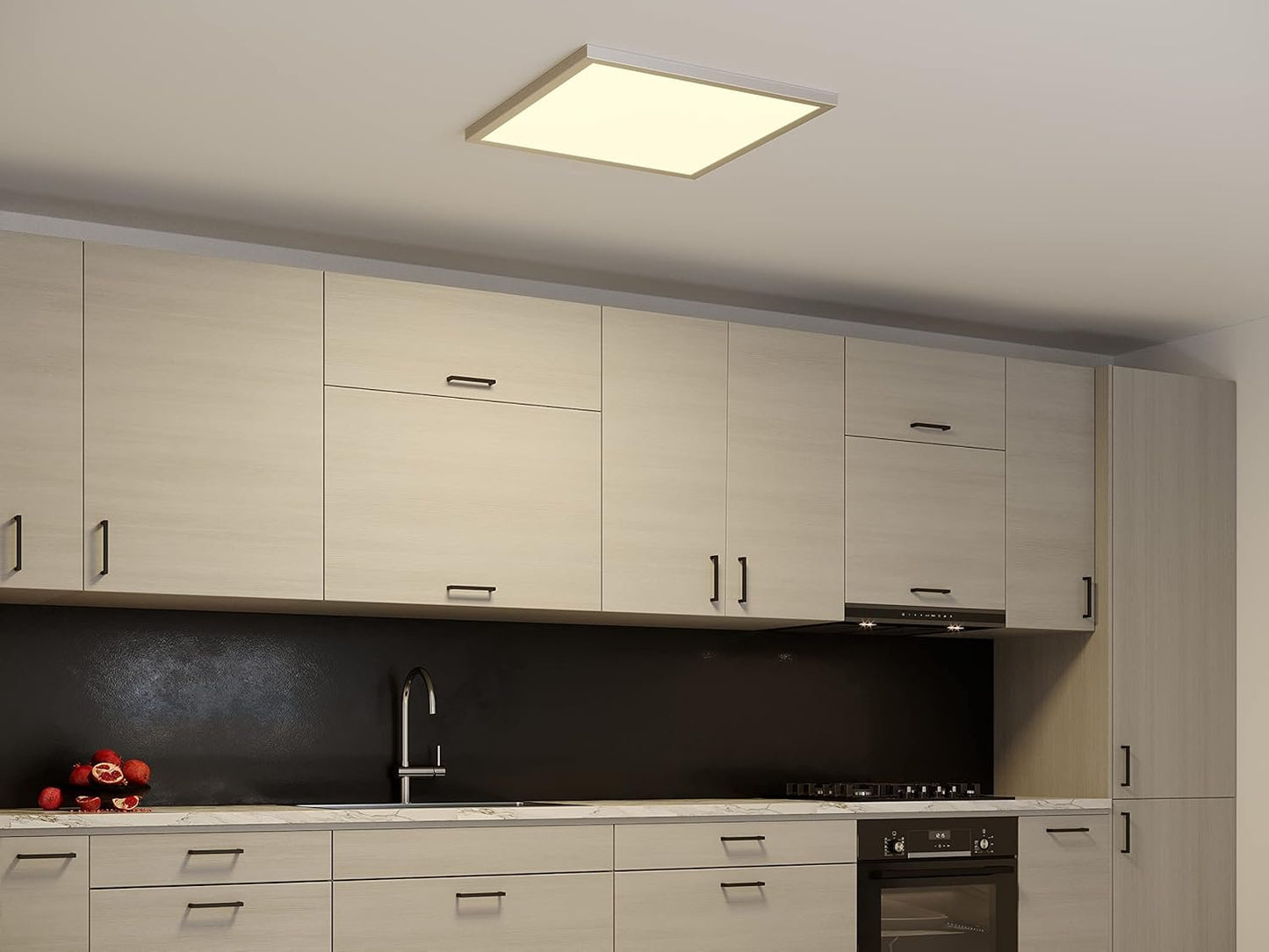 Good Earth Lighting 24in Smart Direct Wire LED Flat Panel Ceiling Light Fixture in Brushed Nickel, 4000 Lumens Wi-Fi & Bluetooth Capable, Fully Selectable White Light Settings from 2700K to 6500K