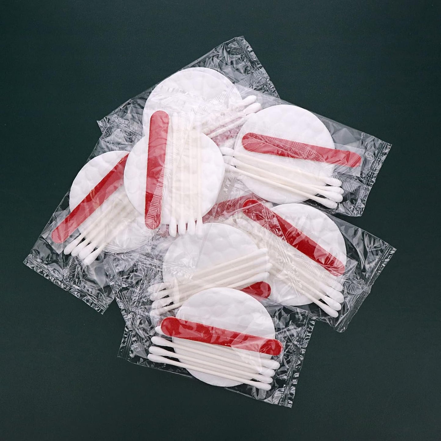 HQSLsund 100 Pack Hotel Vanity Set Individually Wrapped, Bulk Hotel Amenities Kit, Hotel Hospitality Set, Hygiene Products Include Cosmetic Cotton Pads, Cotton Swabs, Nail File (Paper Sticks)