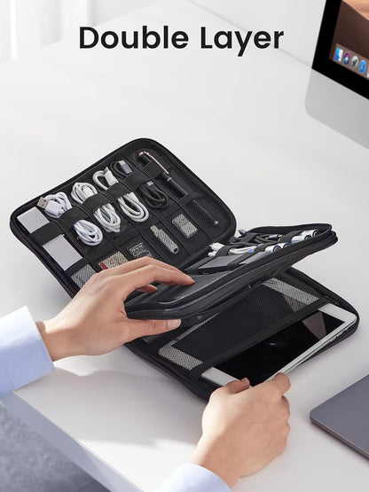 UGREEN Cable Organizer, Travel Bag Compatible with iPad Mini 5 4, Smartphone, Power Bank, Hard Disk, etc.
