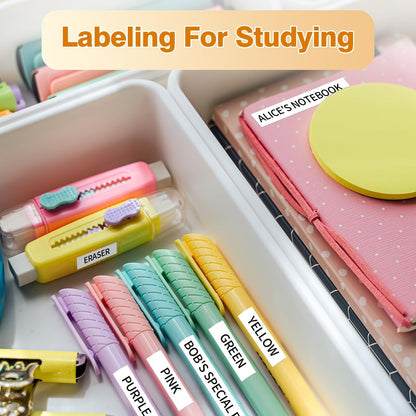 Phomemo D30 Continuous White Label Paper, For D35 Q30 Q31 Q32 Q30S Label Maker, Thermal Printing Inkless & Clean, 0.59"X23.62"(15mm X 6m),Labeling For Home Organization Office