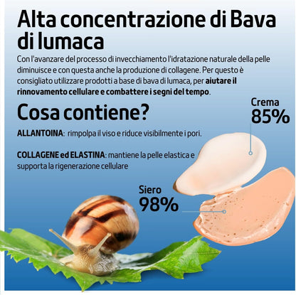 Snail Slime Face Cream 85% Anti-Wrinkle 100 ml with Hyaluronic Acid Vitamin C/E Argan and Revetrol, Natural Face Moisturizer for Radiant and Young Skin for Men and Women – PureLift by Phytoactive