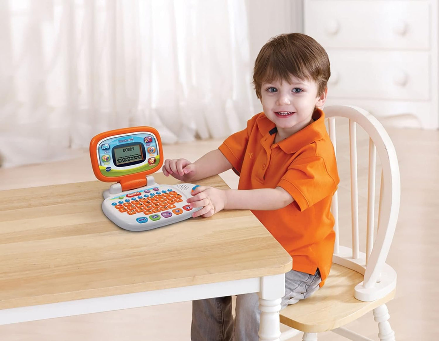 VTech - My Laptop - Educational Laptop Toy for Kids - 155403, White/Orange
