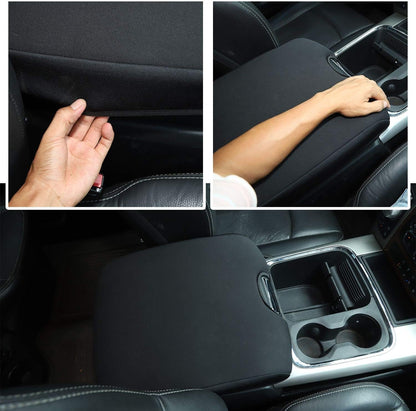 Voodonala for 2010-2017 Dodge RAM 1500 2500 3500 Center Console Cover Armrest Pad Cover Trim, for Dodge RAM Interior Accessories Black 1pc