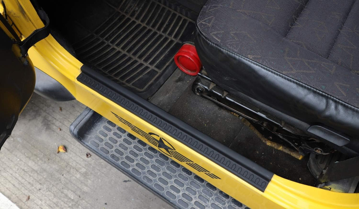 YOCTM Rubber Door Sill Protectors Guards Plate Entry Guard Kit for 97-06 Jeep Wrangler TJ Interior Accessories Full Protection Rubber Black