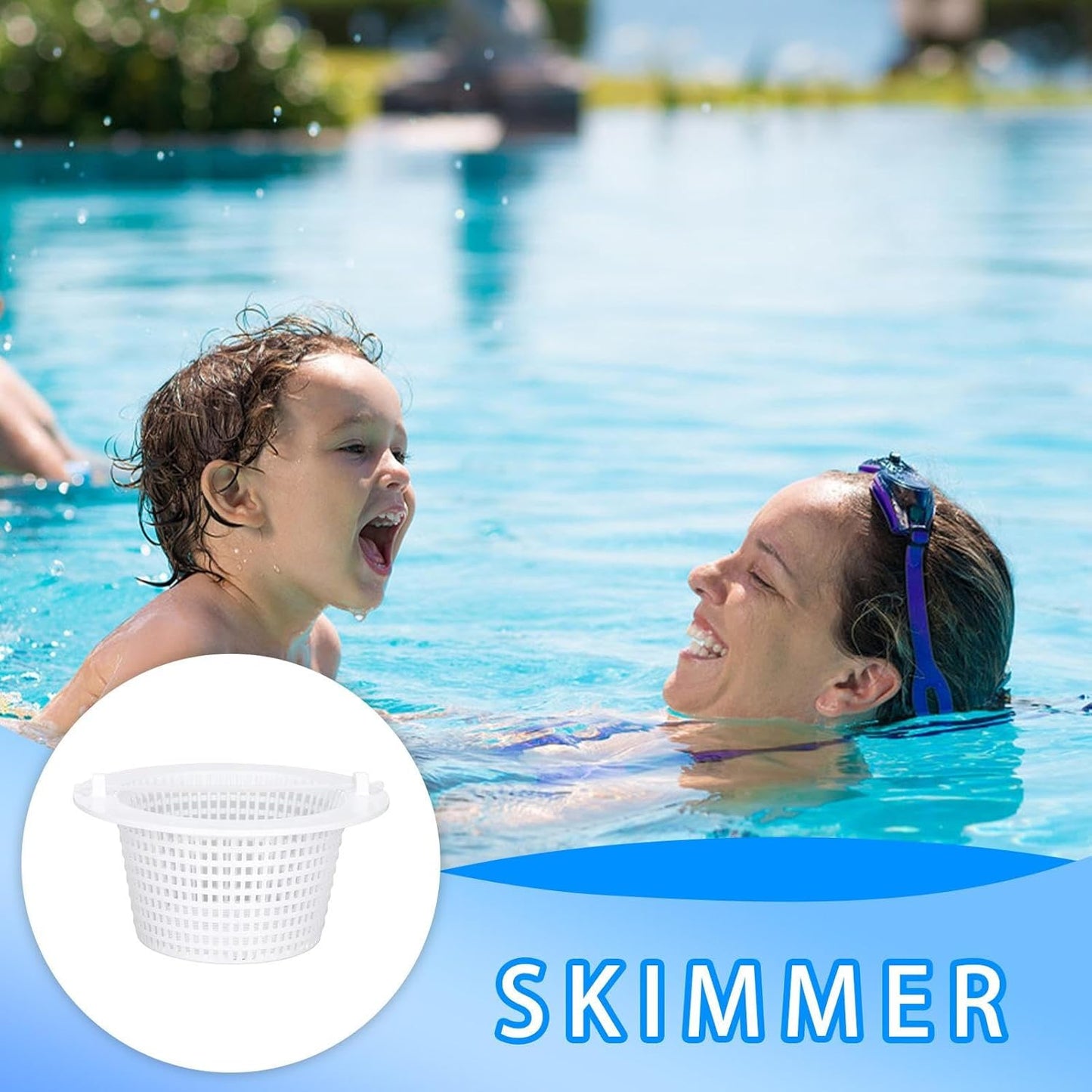Skimmer Basket, Pool Filter, 6,3 x 3,82 pollici Floating Design, Comfortable Fit Sturdy Material, Pool Debris Remover for Commercial, Residential, Water Maintenance, Cleaning