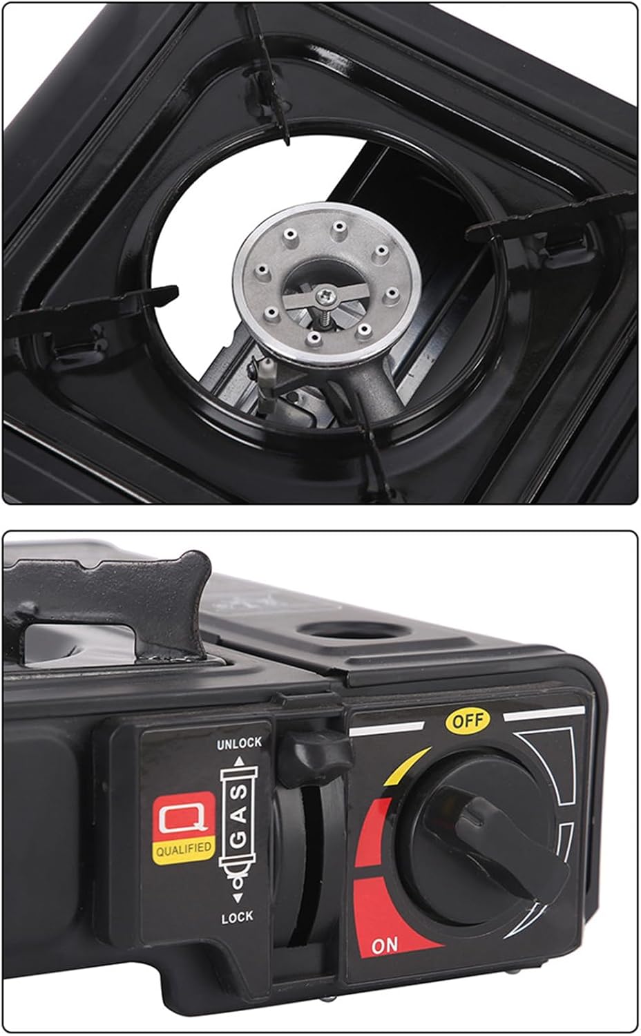 Ungtyb Stove for Camping, Portable Burner, Single Foldable Design, Built-In Piezo Ignition, Compact Outdoor Gear, Travel Cooking Tool, Beach Hiking Adventure Ready for Campfire Use 12.99x10.63x3.35in
