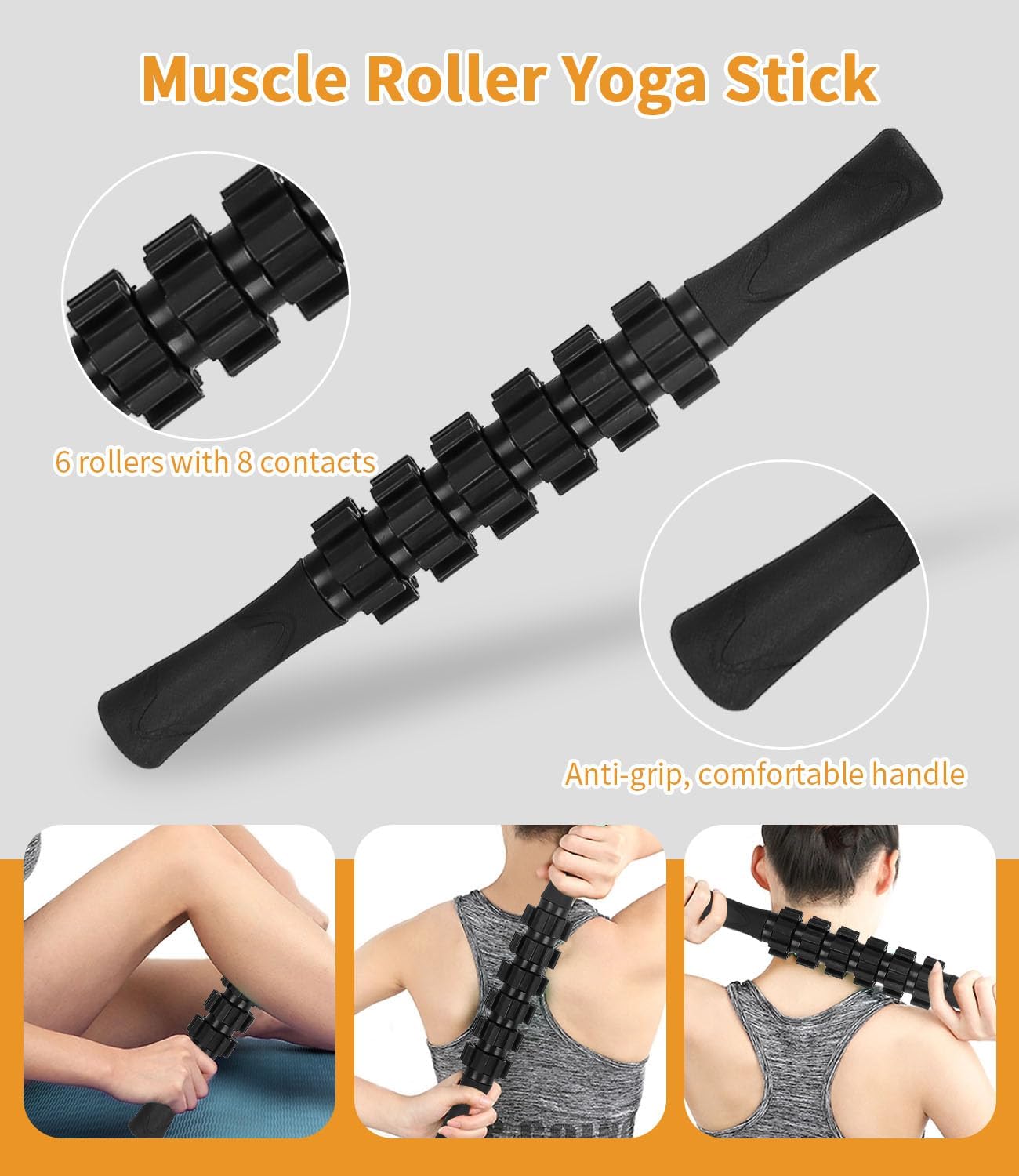 Zaxiva 5 in 1 Foam Roller Set, High Density Roller Pilates, Massage Roller, Muscle Massage Ball, Tensioner, Resistance Band for Massage, Fitness Exercises Pilates Equipment