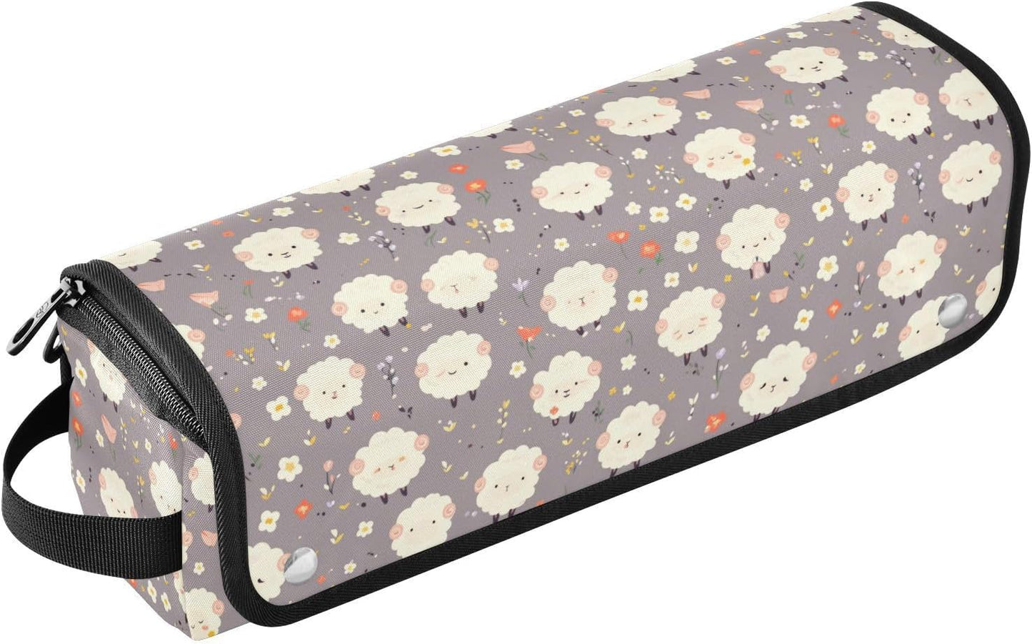 Borsa da viaggio per utensili da donna con tappetino in ferro da viaggio, portatile, per utensili da cucina e accessori per la cura dei capelli, organizer per accessori per capelli