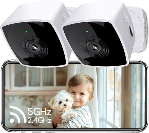 blurams 5GHz Cameras for Home Security, 2K Security Camera Indoor, Pet Camera with Phone App, Indoor Camera w/AI Motion Detection, 2-Way Audio, Compatible with Alexa&Google Home, WiFi 6