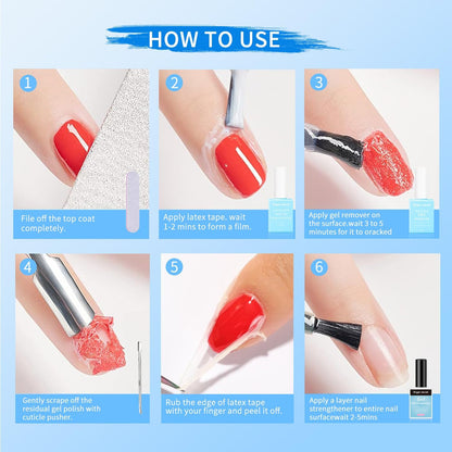 Finger Secret Nail Polish Gel Remover & 3in1 Nail Strengthener Professional Nail Care Combo with Wet Wipes for Efficient Gel Remover and Nail Strengthening Ideal for Home and Salon Use.