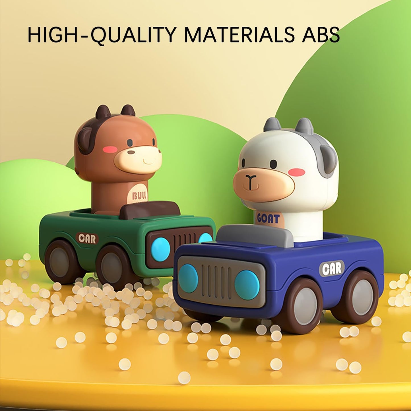 Press & Go Car for Toddlers 1-3, Baby Animal Racing Cars, Infant Play Vehicle Set, Baby Push Go Friction Car Toys for 6-9-12-18 Months, 1st Birthday for 1-2 Years Old Boys