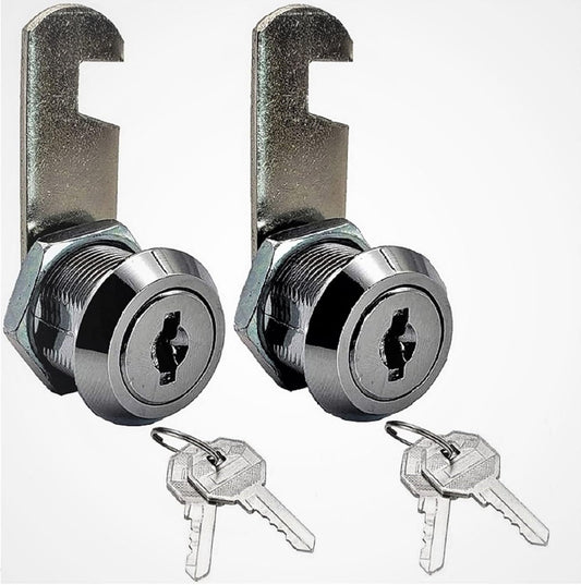 KUYEFGF Us General Cabinet Toolbox Cam Lock 16mm Replacement 2 Pack,5/8''Cylinder Lock,Mailbox Key Lock,Key Lock for Drawer Dresser RV Bins Security Box,Keyed Different