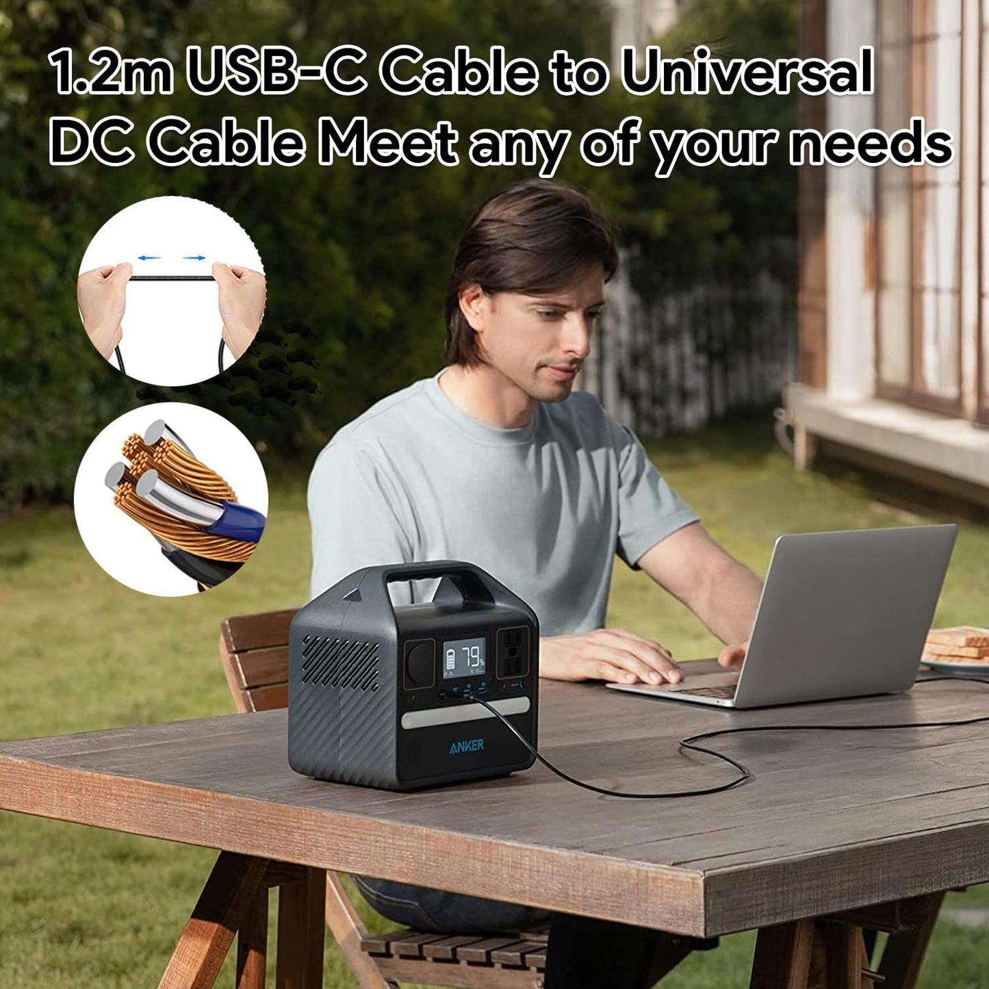 KFD PD USB-C to DC Plug Cable Charger 100W USB-C Power Adapter Power Cable 1.2M 15 in 1 Charging Cable for MacBook Pro 2020 2021, iPad Pro 2020, Pixel, Switch, LG, Mobile Phone Converter Type-C 20V 5A