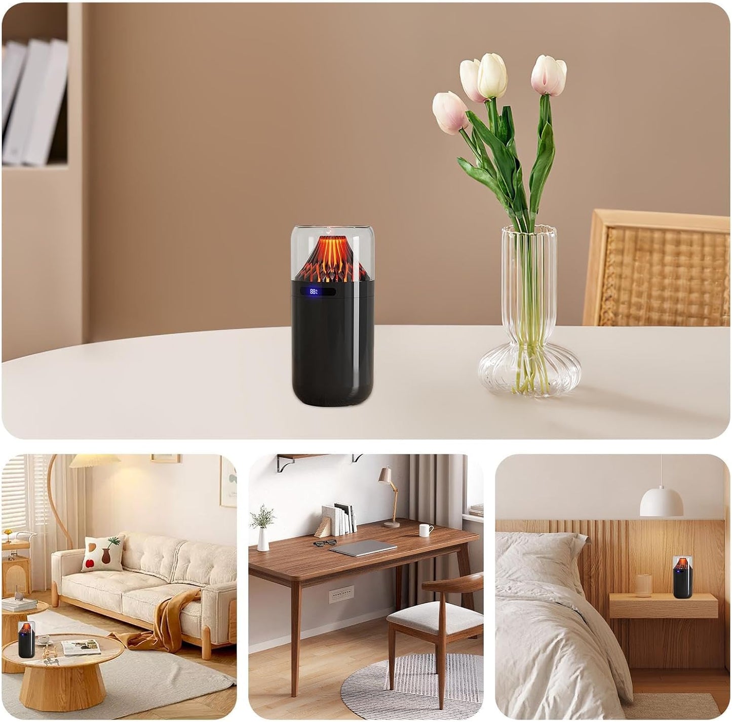 Umidifiers Diffuser, Home Aroma Machine, Portable Mist Maker, Cool Mists Umidifier, 3.07x3.07x6.14 pollici, Ensuring Optimal Comfort & a Soothing Atmosphere for Relaxation Or Sleep