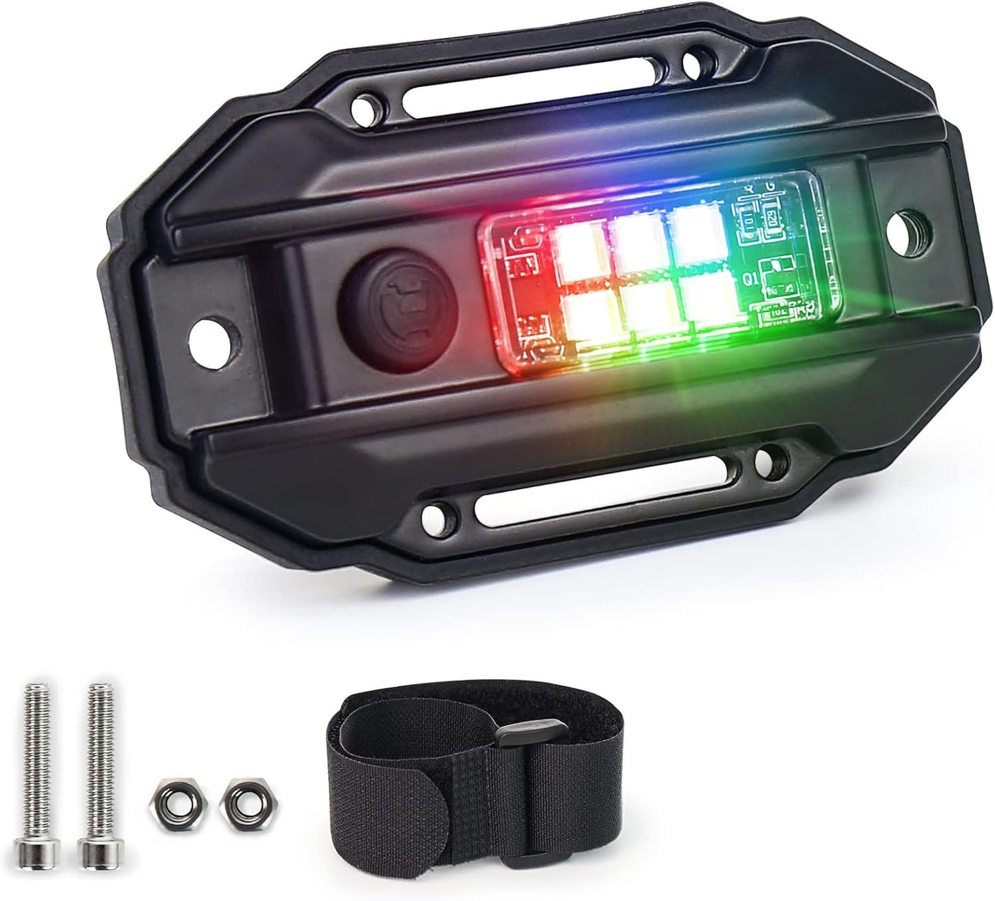UTV Dome Light with RGB Strobe, POVTOR Universal Roll Bar Mount Car LED Interior Light Roll Cage Map Light Utility Light for UTV ATV Polaris RZR Can Am Truck Car-White/Red/Green/Blue/RGB Strobe