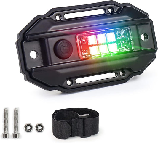 UTV Dome Light with RGB Strobe, POVTOR Universal Roll Bar Mount Car LED Interior Light Roll Cage Map Light Utility Light for UTV ATV Polaris RZR Can Am Truck Car-White/Red/Green/Blue/RGB Strobe