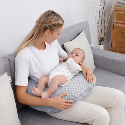 Pillowcase for Nursing Pillow and Positioner for Breastfeeding and Bottle Feeding, Propping Baby, Tummy Time, Baby Sitting Support, Awake-Time Support, Pillow Cover Only (Grey)