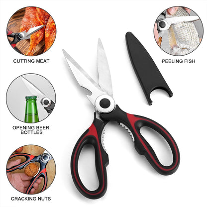 Odoland 8pcs Camping Kitchen Utensil Set, Cooking Utensil Organizer with Water Resistant Case for BBQ, Travel,Camping, Hiking, Cooking and Outdoor Activities