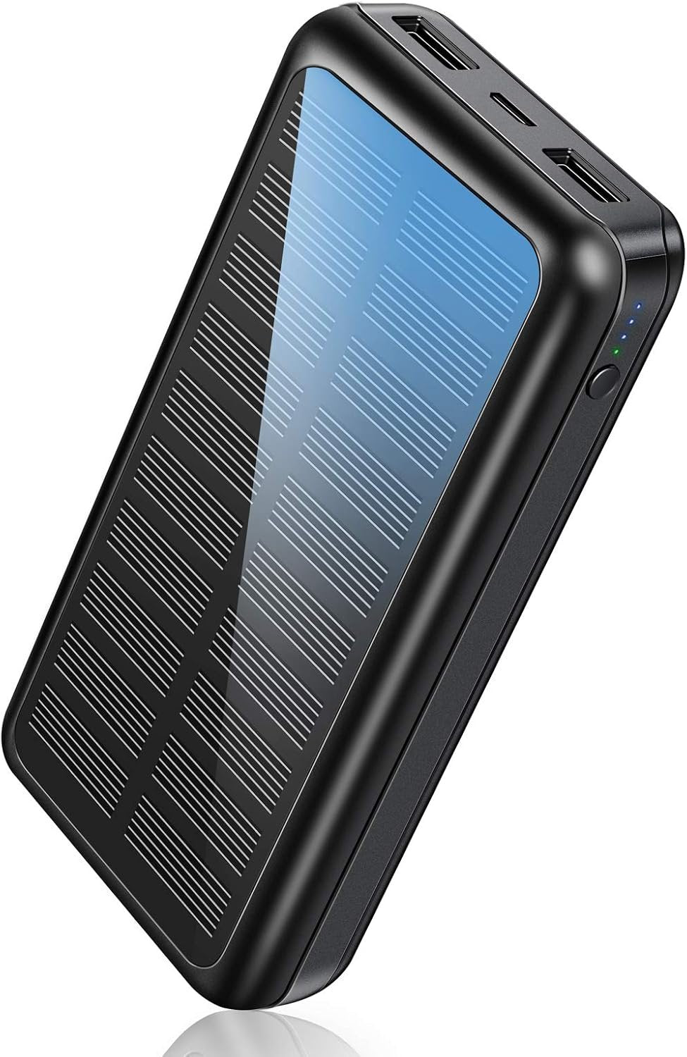 SOXONO Solar Powered Power Bank - 30000mAh Portable Solar Charger, 2 USB Ports High-Speed Panel External Battery Packs Solar Portable Power Bank for iPhone, Android and More