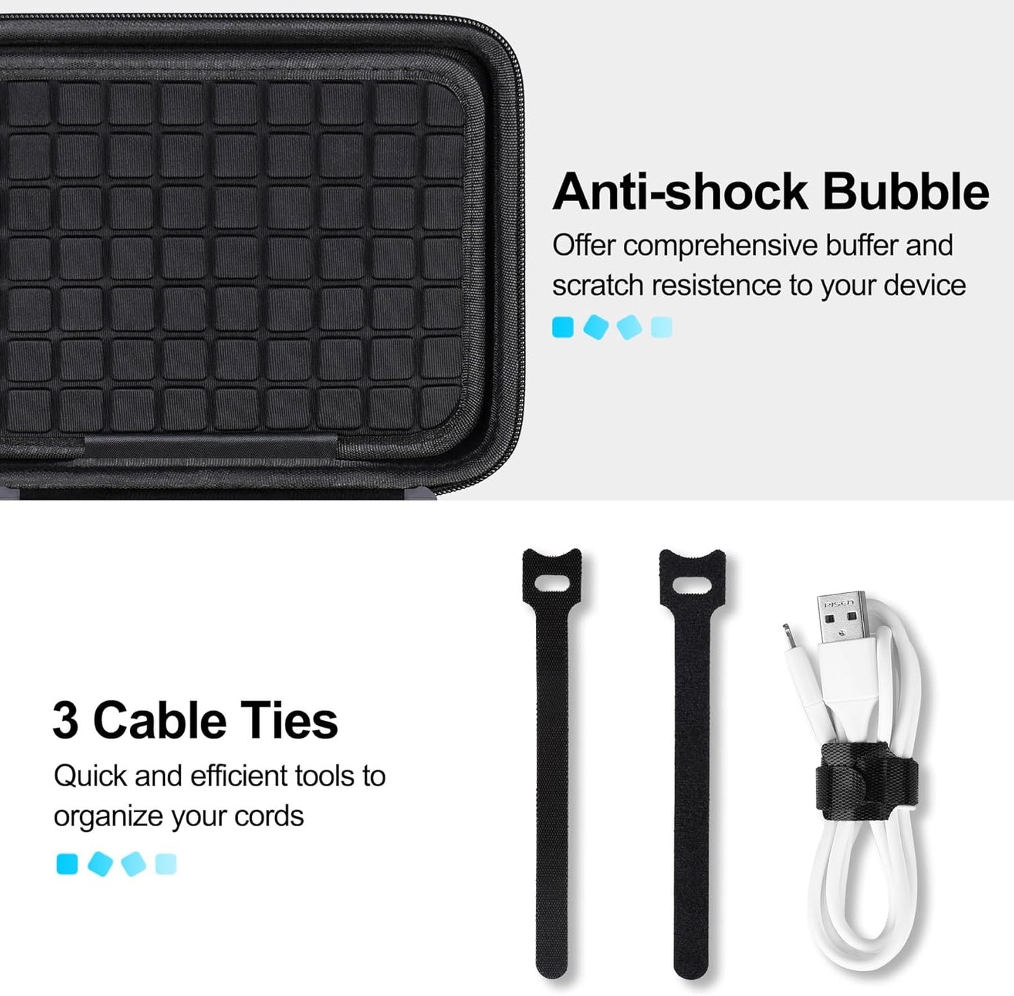Lacdo Electronic Organizer Electronic Cables Bags Travel Accessories Case Travel Cable for Charger, SD Card, Mouse, Cable, USB Stick, Power Bank Small Bag, Black