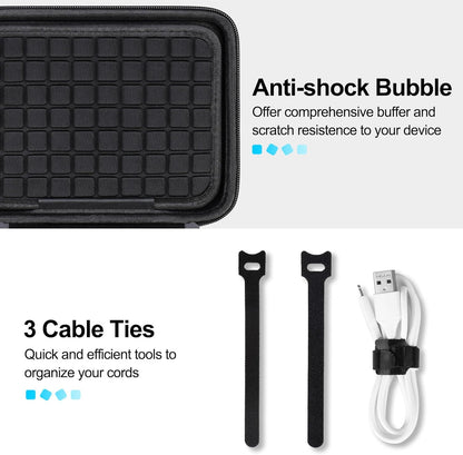 Lacdo Electronic Organizer Electronic Cables Bags Travel Accessories Case Travel Cable for Charger, SD Card, Mouse, Cable, USB Stick, Power Bank Small Bag, Black