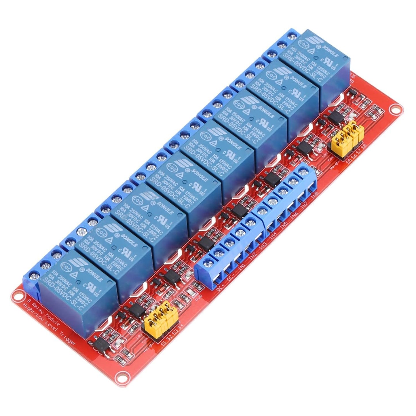 MECCANIXITY DC 5V 8 Channel Relay Module High or Low Level Trigger for Electronics Industrial Home Automation