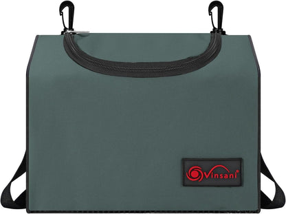 Vinsani Clothes Peg Bag Premium Zipped Waterproof Wearable Peg Storage Organiser Bag with Double Clips, Shoulder/Waist Strap Holds up to 300 Pegs Suitable for Indoor Outdoor Use â€“ Grey