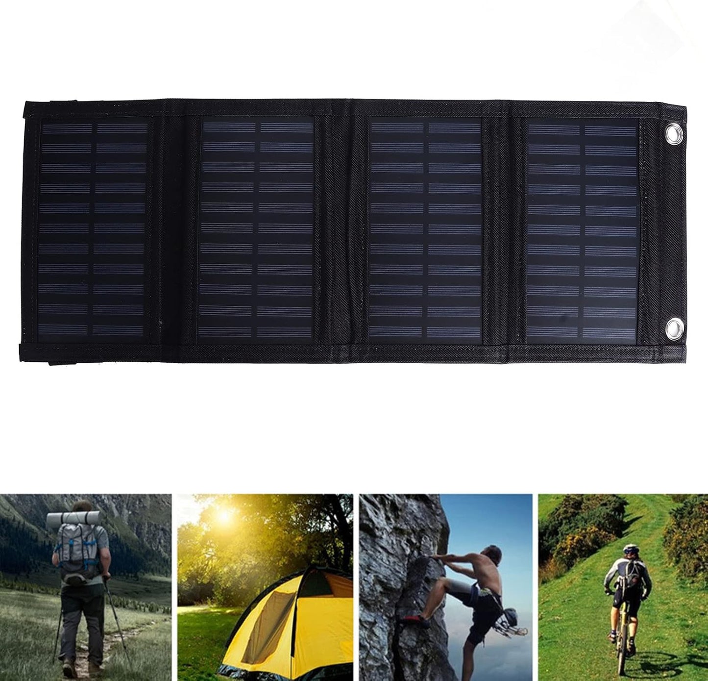 Solar Panel, Foldable Portable Strong Power Output Solar, Output Current 1200ma, for Camping, Hiking, Backpacking, Horseback Riding, Fishing(mp04b)