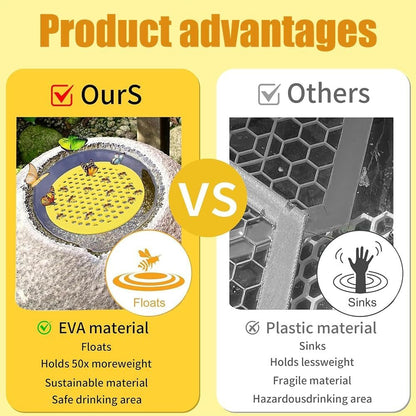 CAVLA 4 Pack Floating Bee Watering Station, 7.87 Inch Round EVA Foam Bee Feeder and Butterfly Drinking Station, Outdoor Garden Bee Bath for Feeding and Decor