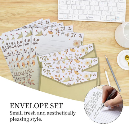 Lined Letter Paper Stationery Paper and Envelopes Set, 36Pcs A5 Floral Animal Lined Writing Paper with 18Pcs Envelopes,A5 Writing Paper and Envelopes Set,Lined Stationery Writing Paper with Envelopes