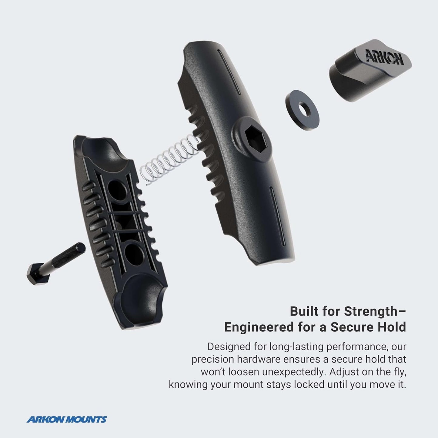 ARKON Mounts Robust Series 3.75" Composite Mount Shaft 25mm (1") Ball Compatible for Customizing Mounts & Pedestals Solid Reinforced Composite Construction Secure Tightening Knob