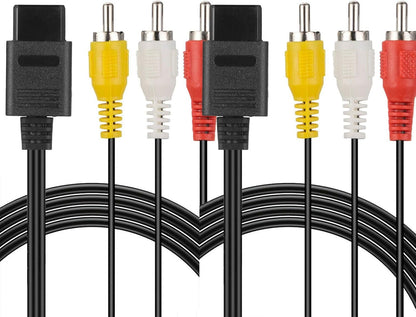 Snes/N64 to RCA Cable, 2-Pack 5.9ft Replacement AV Composite Cable Cords Adapter for Nintendo 64 N64/GameCube/Super Nintendo NES SNES