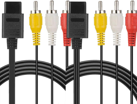 Snes/N64 to RCA Cable, 2-Pack 5.9ft Replacement AV Composite Cable Cords Adapter for Nintendo 64 N64/GameCube/Super Nintendo NES SNES