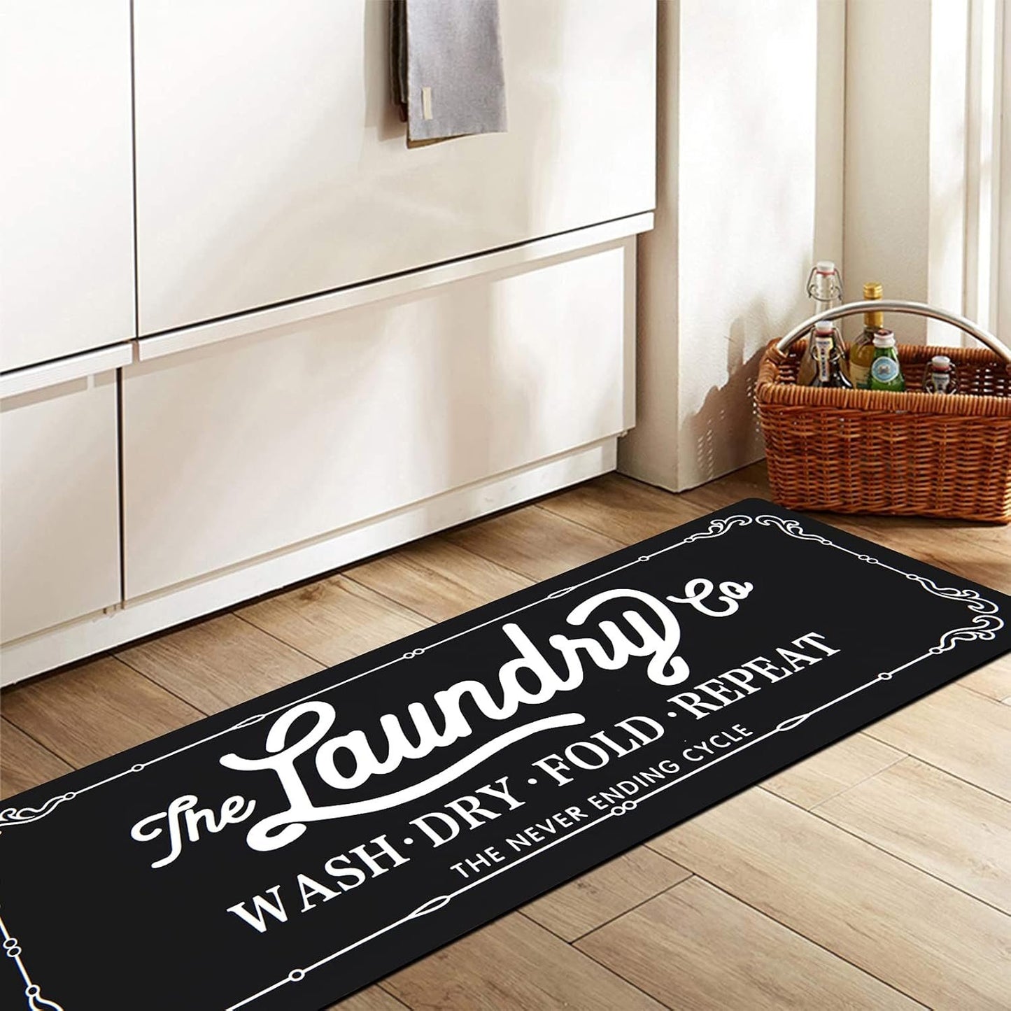 Pauwer Farmhouse Laundry Room Rug Runner 20"X59" Non Slip Laundry Rugs and Mats for Laundry Room Decor Washable Runner Rugs for Kitchen Floor Laundry Room Bathroom Hallway Entryway Area Rugs