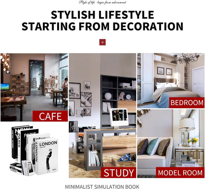 YSOOUA 4 Pieces Decorative Books for Home Decor Fake Folding Books for Home Decoration Bookcase Coffee Table Shelves (A)