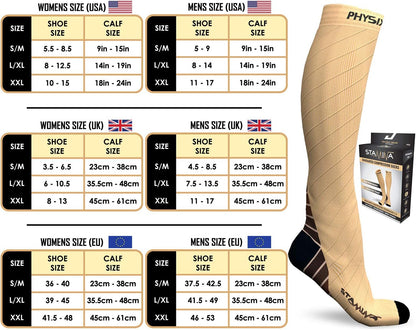 Physix Gear Compression Socks 20-30 mmHg - Men & Women - Running, Nurses, Shin Splints, Flight, Travel (-)