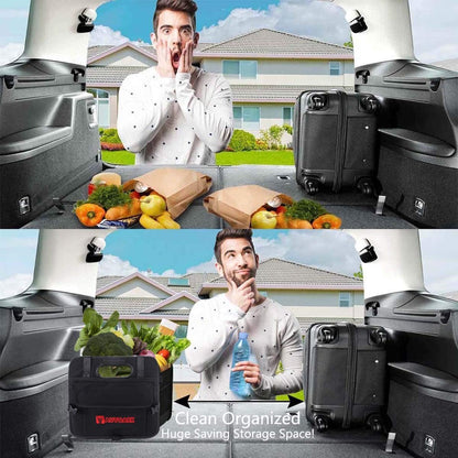 Autoark Multipurpose Car SUV Trunk Organizer,Durable Collapsible Adjustable Compartments Cargo Storage,AK-072