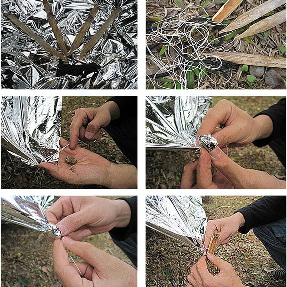 Crisonky Emergency Mylar Thermal Blankets, Designed for Outdoors, Survival Reflective Thermal First Aid Foil Blanket