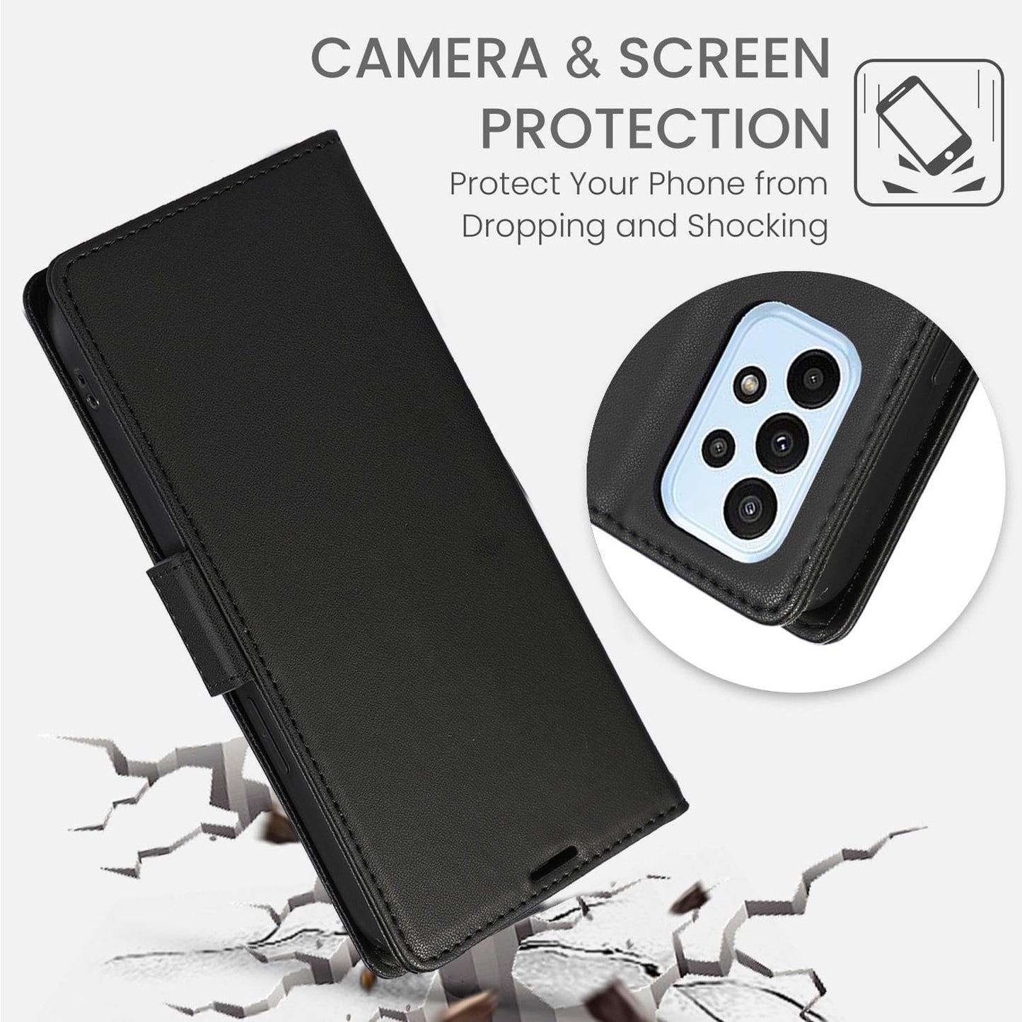 Procarcasa for Galaxy A53 Wallet Case,for Samsung Galaxy A53 5G Case[6.5 inch] PU Leather Flip Folio Cover with Card Holders Stand Feature Magnetic Clourse Protective Cover-Black