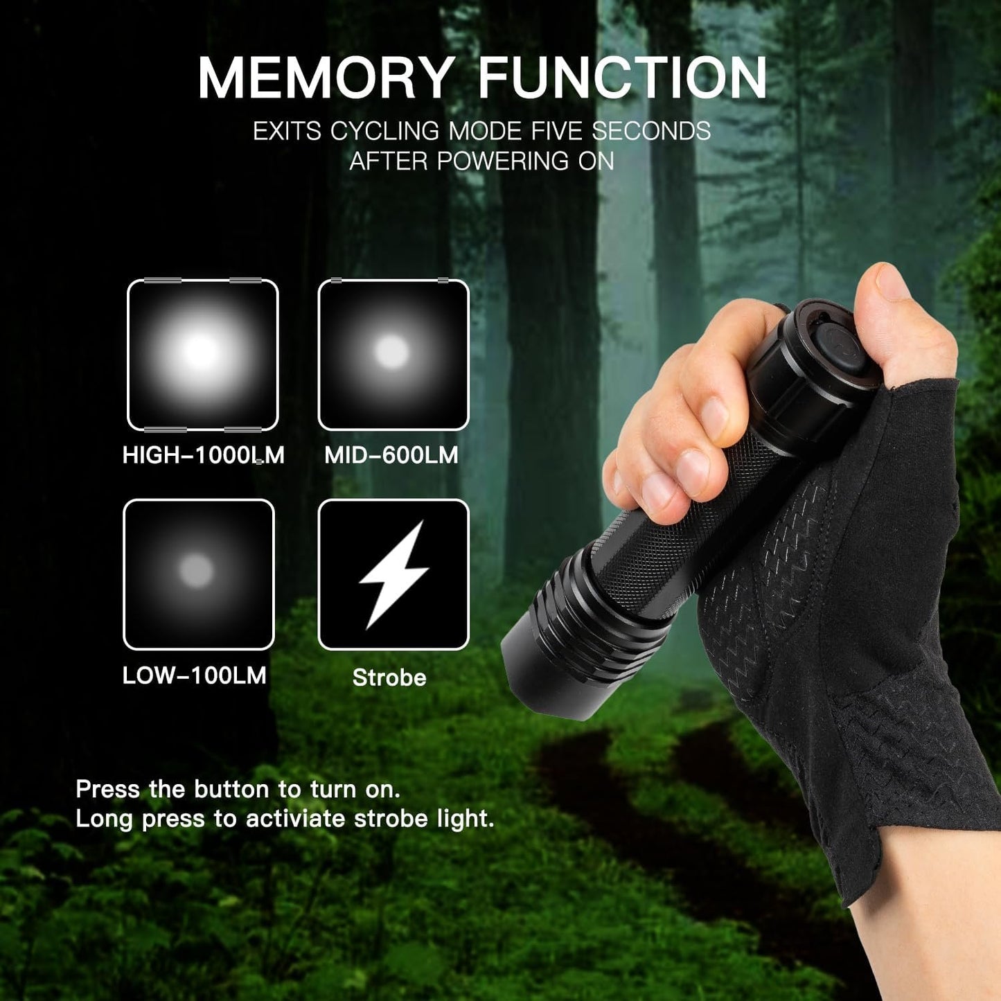 KunHe Rechargeable Flashlight High Lumens Duty Flashlight with Belt Holster Bright LED Tactical Flash Light with 4 Modes Long Lasting IPX7 Water Resistant for Security Police