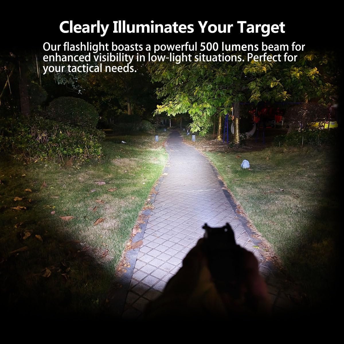 MCCC LED Tactical Flashlight 500 High Lumens,Rail Mount Pistol Light,Quick Release,fits Handgun, Airsoft Gun with Picatinny or Accessory Rail
