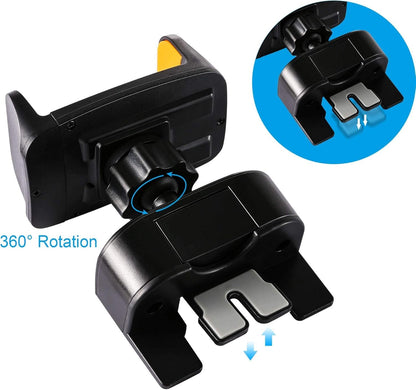 ipow Universal Adjustable Car Smartphone Holder CD Slot Mobile Phone Holder, 360° Rotation, Compatible with All Smartphone Phones iPhone Xs 8 Xiaomi Redmi LG Huawei P9 P10