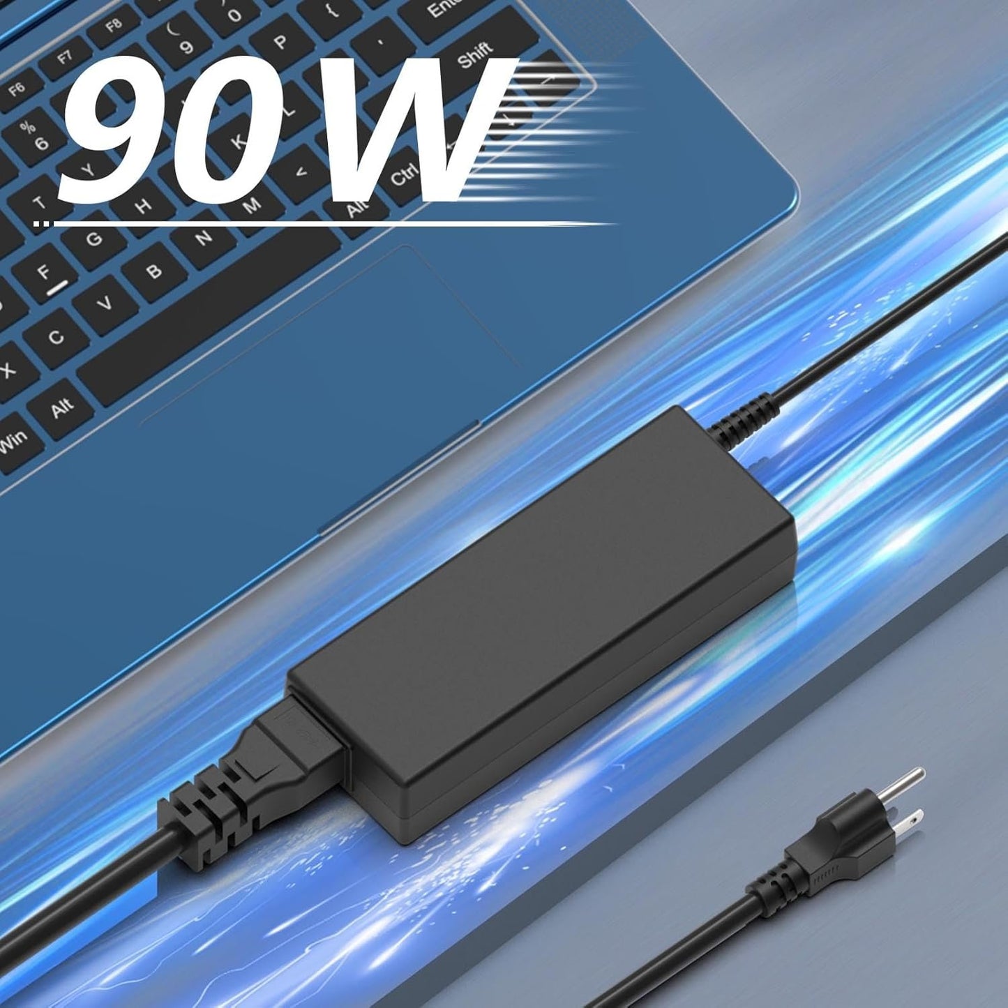 Hafiuege 90W Universal Portable Laptop Charger, 18.5V 19V 19.5V 20v Laptop Power Cord Adapter Charger for Lenovo HP Dell Asus LG JBL Toshiba Samsung Sony Notebook Power Adapter Supply Cord